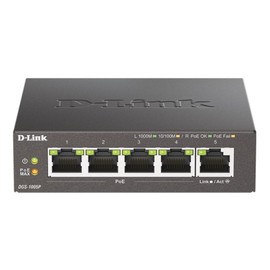 D-Link 5-Port Gigabit PoE+ Unmanaged/Plug and Play (60W Total PoE Budget 4xPort) Metal Compact Desktop Switch - (DGS-1005P/RE) (Renewed)