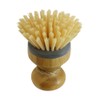JVL Round Bamboo Short Dish Pot Brush, Natural,