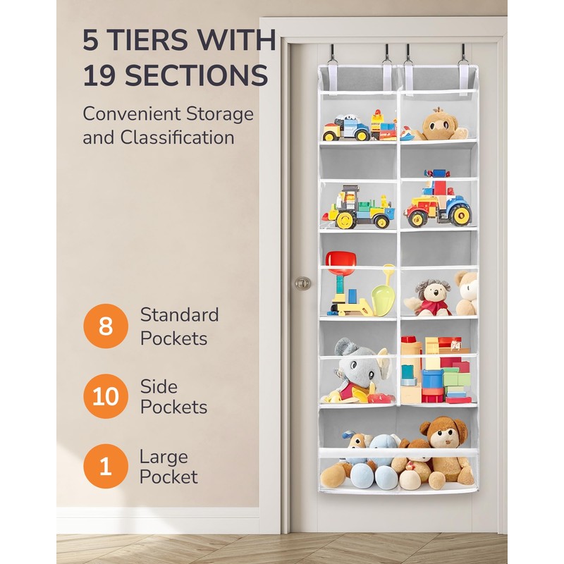 ULG Over the Door Organizer, 5-Tier Extra Large Hanging Storage