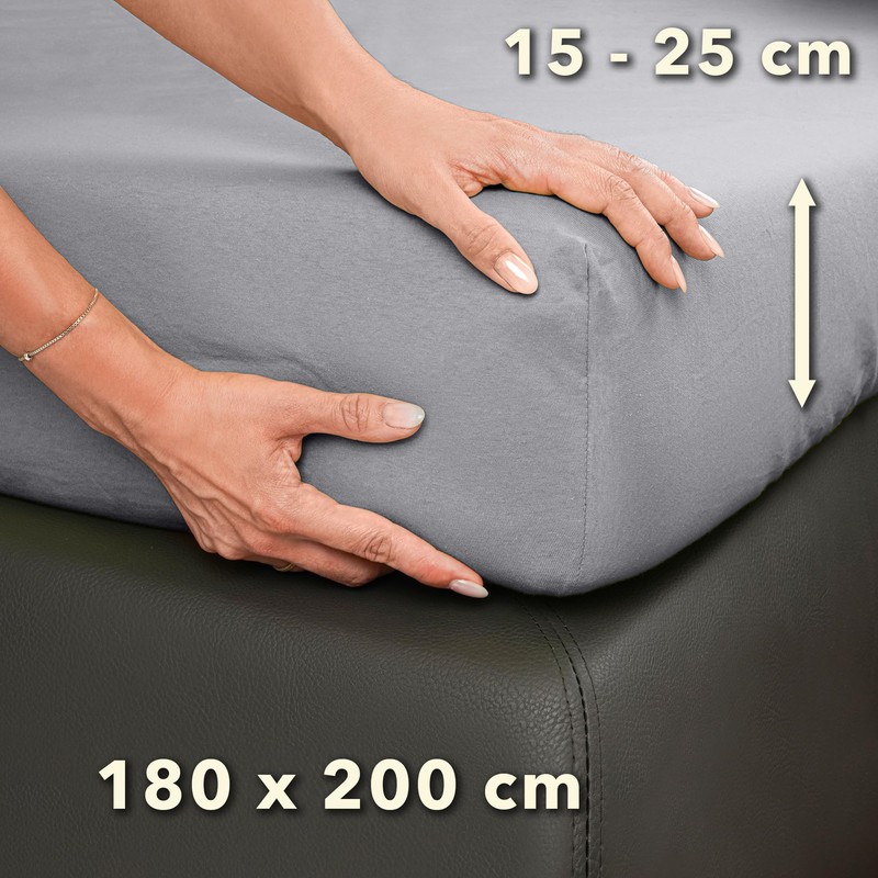 Studio Basic Fitted Sheet 180 x 200 cm, 100% Combed