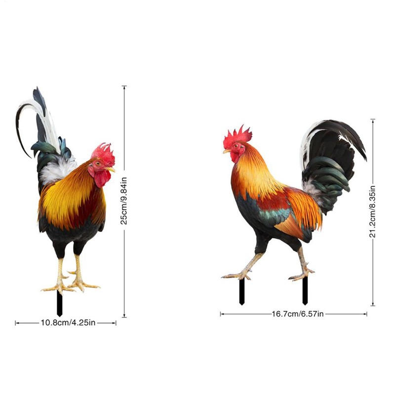 Metal Chicken - Chicken Metal Garden Art,Spring Outdoor Decorations, Set