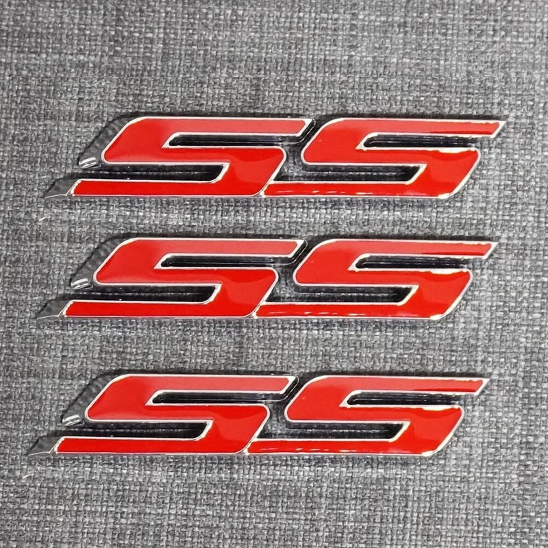 3pcs SS Side Emblems Badge Nameplates 3D Raised Strong Adhesive