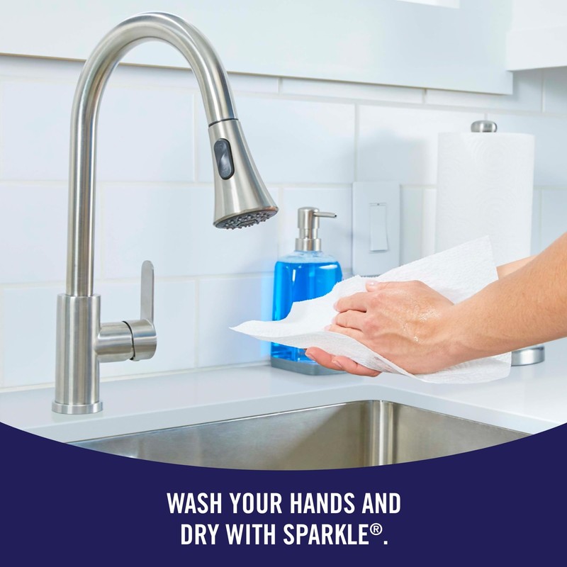 Sparkle Tear-A-Square Paper Towels, 2 Double Rolls (220 Sheets Total)