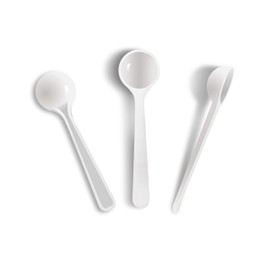1.5 Gram White Classic Plastic Measuring Spoons Small Plastic Teaspoons for Powders and Granules, Coffee, Pet Food Coffee Scoop Measuring Scoops - Pack of 5 (3 Ml)