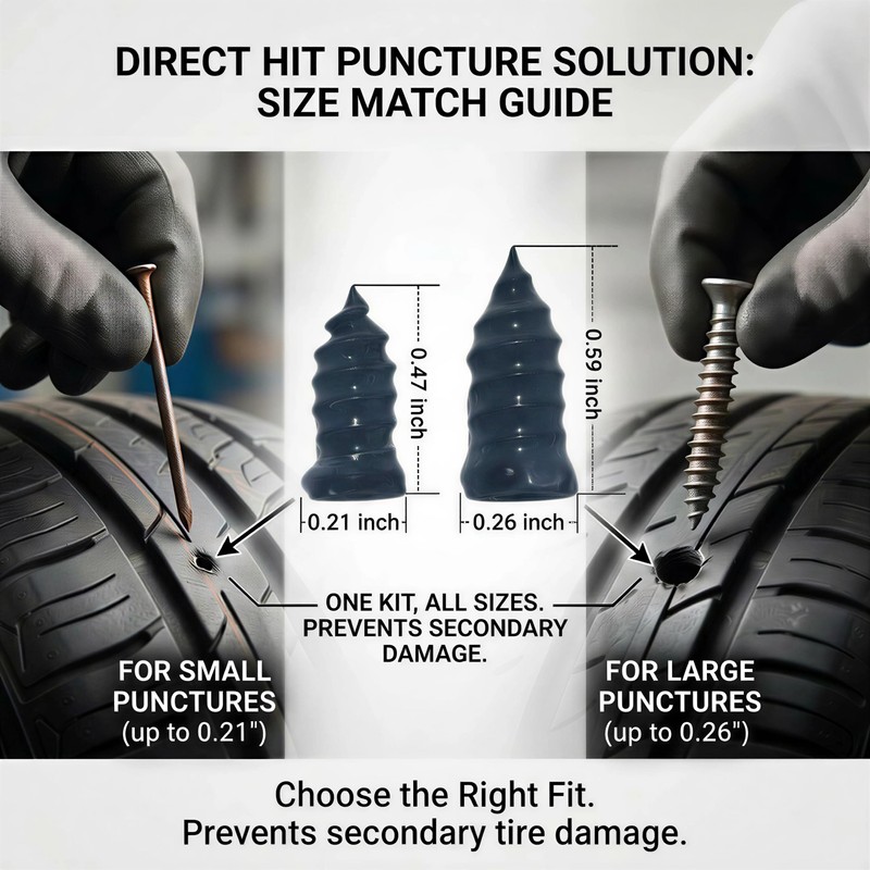 Screw in Tire Plugs, Emergency Quick Fix Leak Sealing Kit