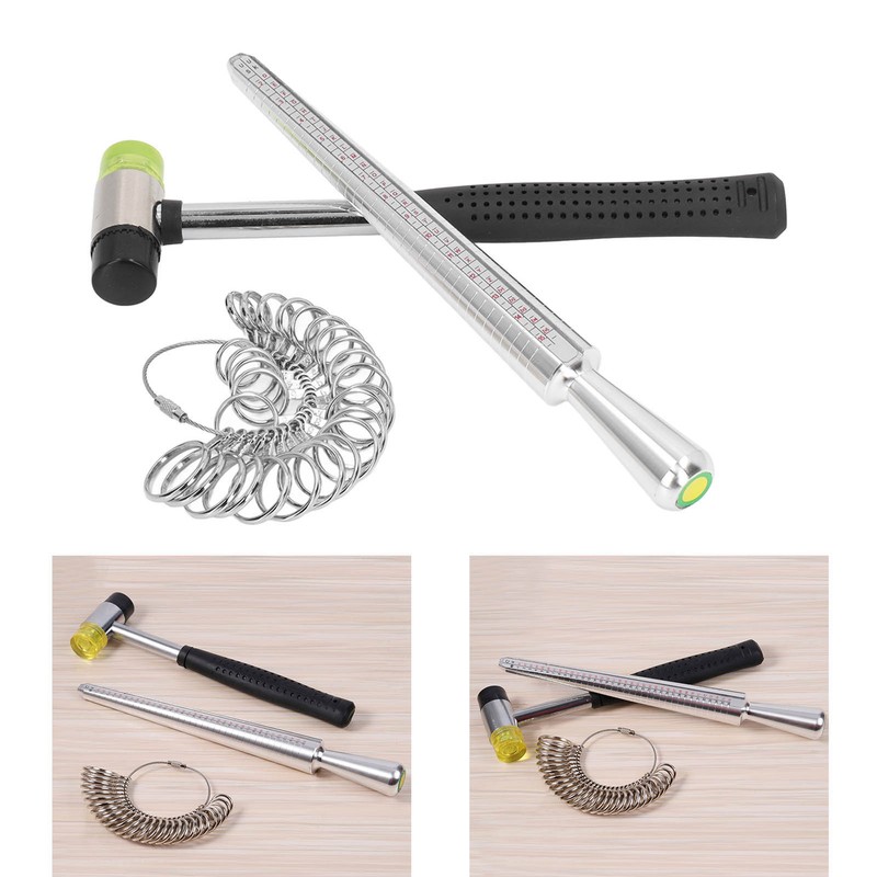 Ring Sizer Measuring Tool Mandrel Gauge Jewelry Hammer Measurement Maker
