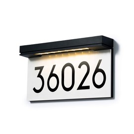 House Numbers For Outside Solar Powered, Address Plaques for House, LED Illuminated Waterproof Outside Address Sign 3000K Warm White