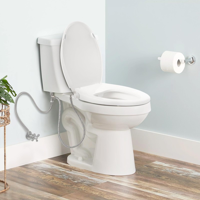 Clirass Elongated Bidet Toilet Seat with Quiet-Close, Non-Electric Bidet Mode