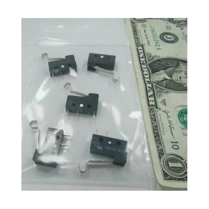 Cherry Lot 5 Cherry E63-04RP Miniature MicroSwitches, Normally Open &