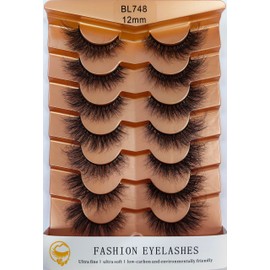 Fashion Eyelashes, Ultra Fine, Ultra Soft, Low-Carbon False Lashes, 7 Pairs/5 Pairs, 3D Cluster (Style：BL748)