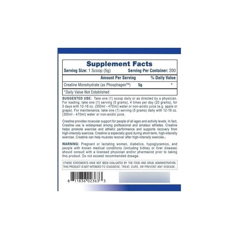 Creatina Monohidratada Hi Tech Hplc Pura Fosfageno 400 Gr