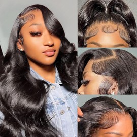 AUOCATTAIL Lace Front Wigs Human Hair Water Wave 13x4 Brazilian Glueless Wigs with Baby Hair Pre Plucked Wet And Wavy 26 Inch