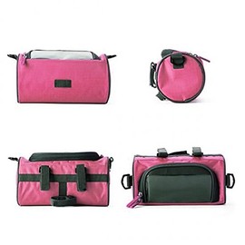 System-S 2-in-1 Bicycle Bag Handlebar Bag Bicycle Holder Bicycle Bag Shoulder Bag Protective Cover for 4.8 Inch Devices Smartphones in Pink