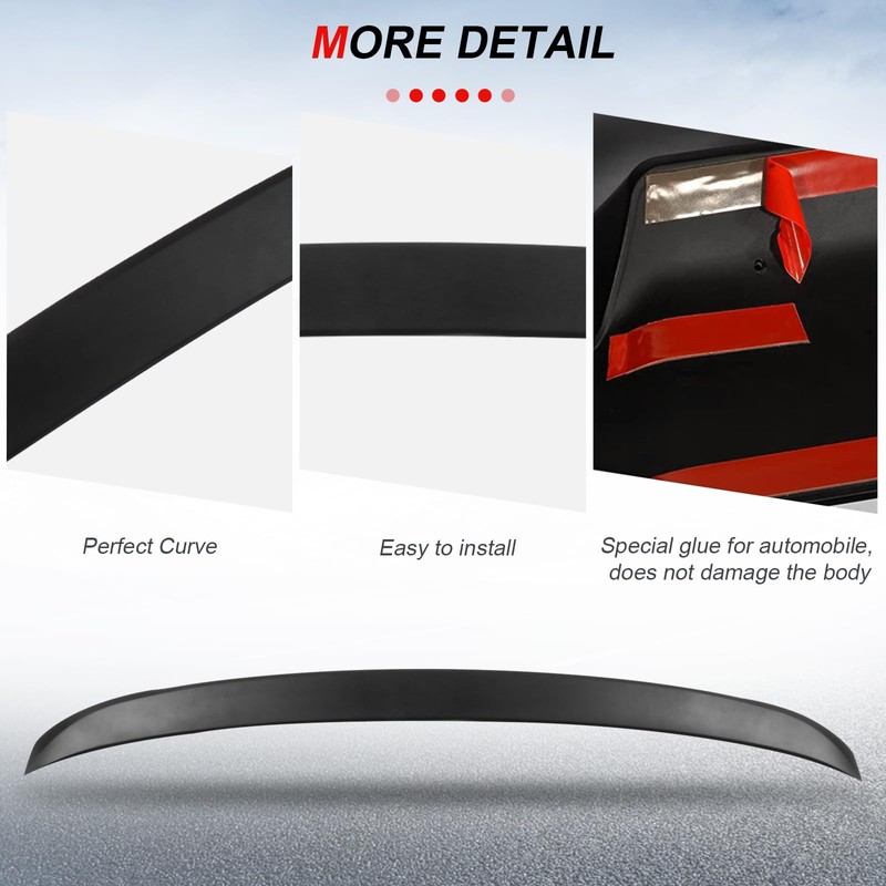 cciyu Black ABS Rear Spoiler Wing Accessories for 2012 2013