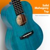 Enya Concert Ukulele 23 Inch Blue Solid Mahogany Top with