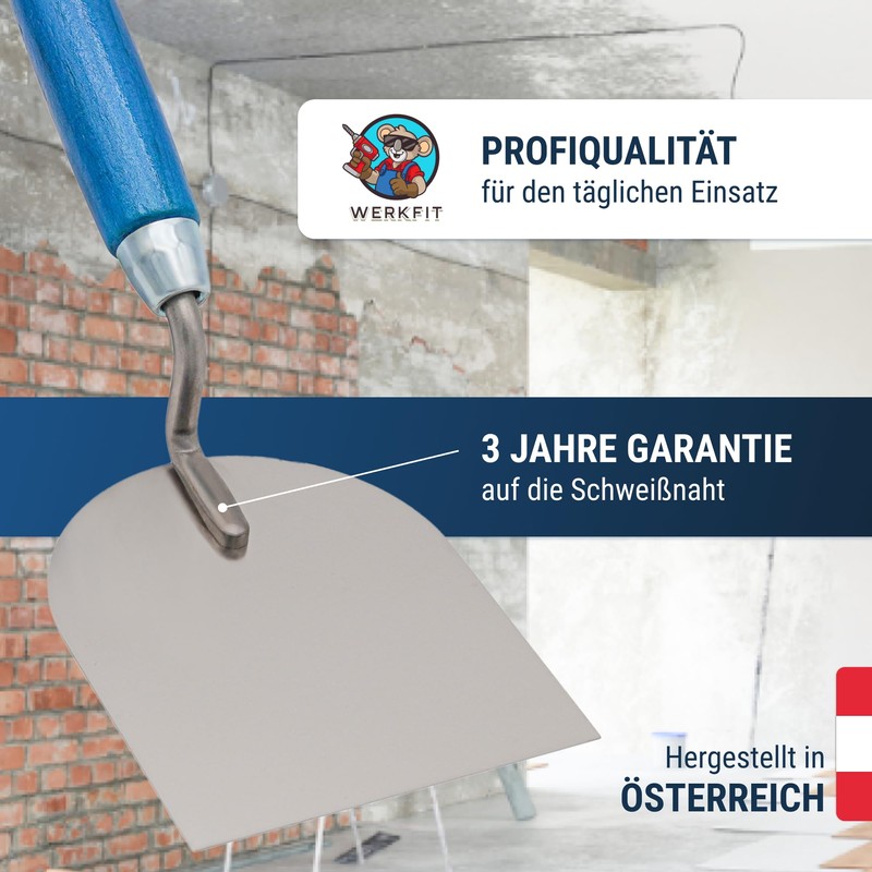WERKFIT Professional Plastering Trowel Made of Stainless Steel 100 mm