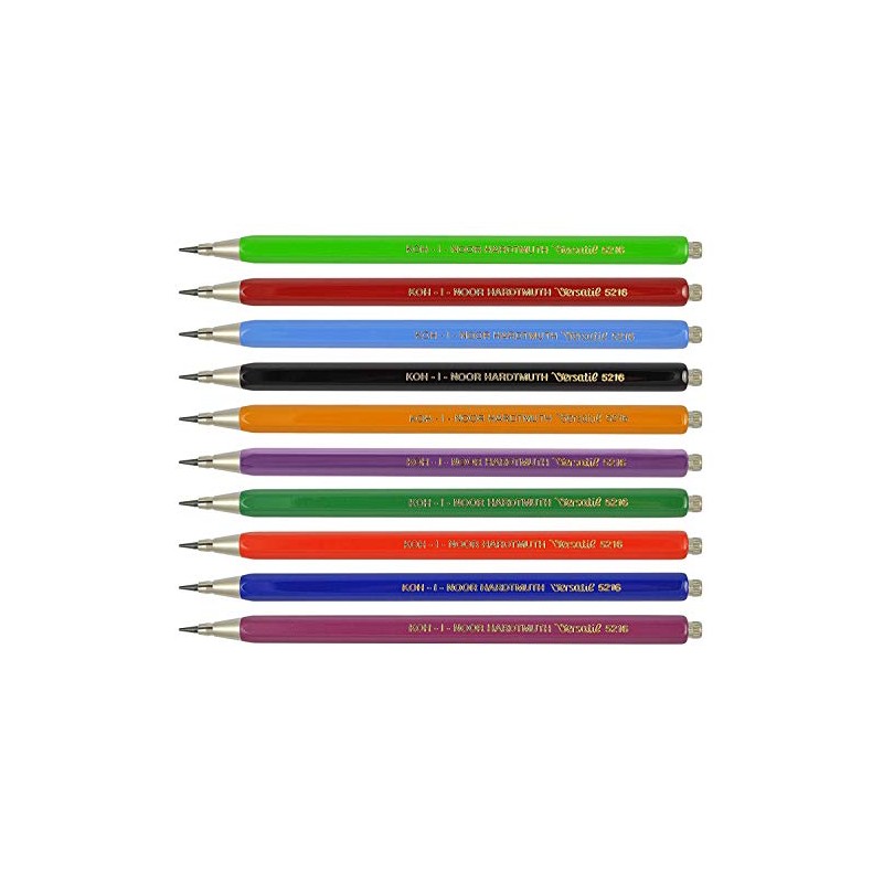 KOH-I-NOOR 5216 Druckbleistift Fallbleistift Metall 2 mm farbig sortiert 10