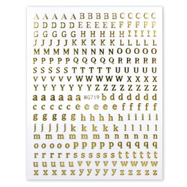 Nail Stickers Nas-012 Alphabet Serifs English Letters [Gold] Nail Sticker Nail Art Self Nail Decoration [1 Sheet]