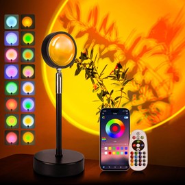 Cuiwos Sunset Lamp Projection - 16 Colour | Sunset Light with 24Keys Remote Multicolour - USB Port-Colour Changing & Fade Mode - ???????????????? App Control