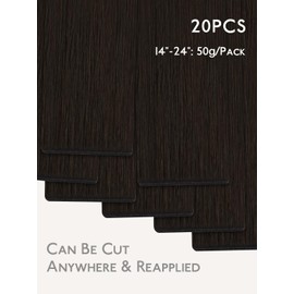 WENNALIFE Genius Seamless Tape in Hair Extensions Real Human Hair, 20 Inch 50g 20 pcs Dark Brown Tape in Hair Extensions Remy Human Hair Luxury Invisible Straight Hair Hand Tied Inspired Edge Tape ins