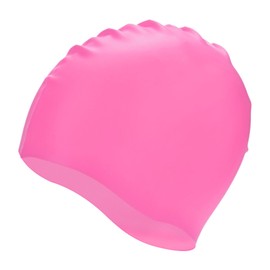M METERXITY 1-Pack Silicone Swim Cap for Women & Men, 7.3" Opening 7.9" H Durable Swimming Hat Unisex Non-Slip Waterproof Swimming Caps for Pool Training/Triathlon [Pink]