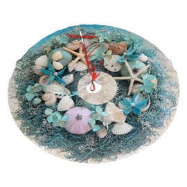 Sea Star Shell Conch Christmas Tree Skirt Decoration Merry Xmas for Summer Holiday Home Office Party 36"