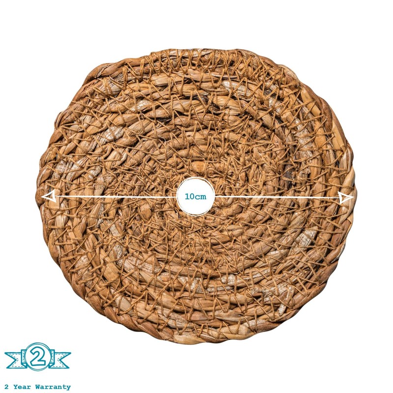 12 Piece Water Hyacinth Wicker Weave Placemats & Coasters -