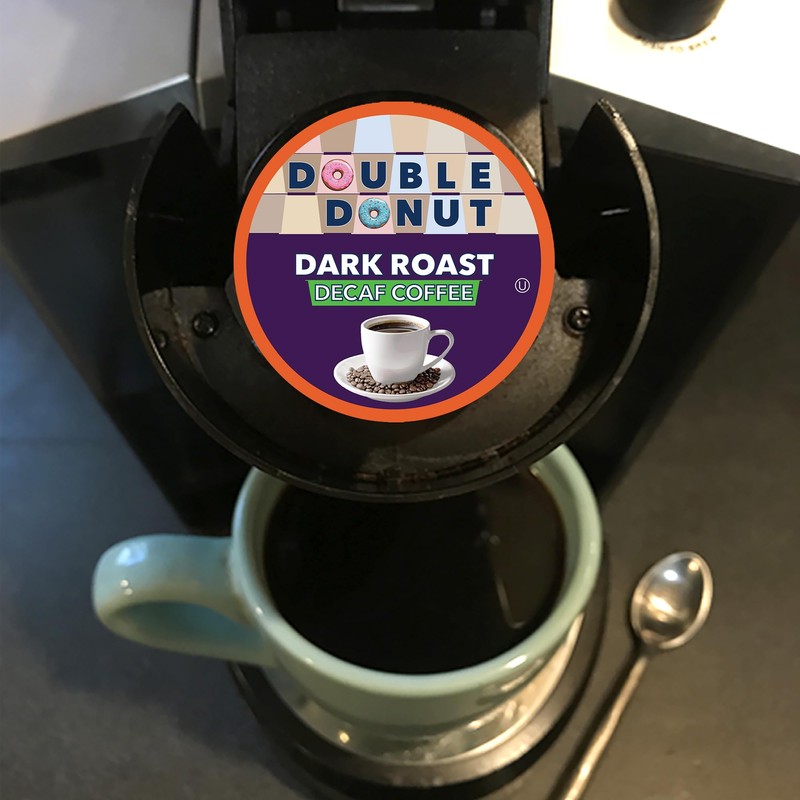 Double Donut Decaf Extra Bold Blend Dark Coffee pods, Dark