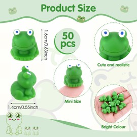 Mini Frogs Pack of 50 Mini Resin Frog Figures Garden Decoration Small Frogs Garden Miniature Plastic Frog Cute Green Frogs for Fairy Garden DIY Home Decoration Terrarium Crafts
