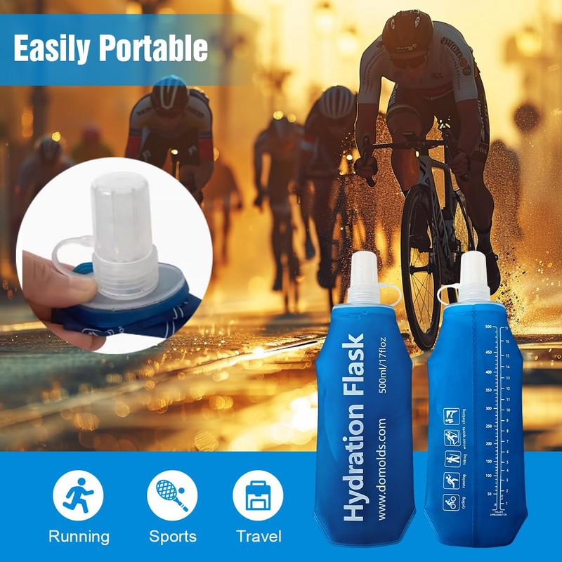 TXSN 250 ml Soft Flask, Hydration Flask Foldable Water Bottle