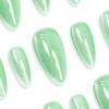Sun&Beam Nails Handmade Press-on Medium Long Almond Mint Green Cat