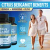 Cadane 2 Packs Citrus Bergamot Extract Capsules with Berberine, Olive,