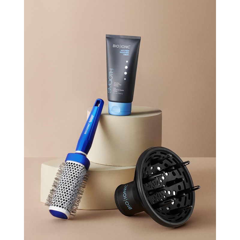 Bio Ionic BlueWave Round Brush Small, NanoIonic Conditioning Brush, Crimped