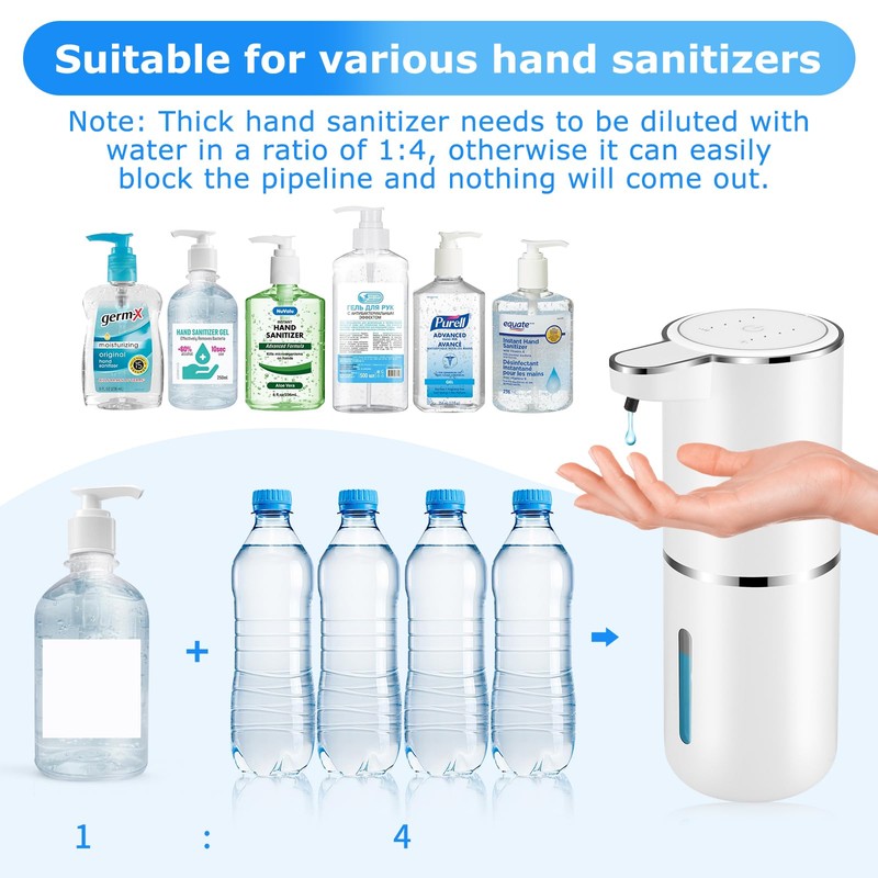 2 Pack Automatic Soap Dispenser,Automatic Liquid Soap Dispenser Touchless,12.8oz/380ml USB