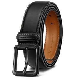 BULLIANT Men Belt,Leather Belt Adjustable For Men Dress Casual Jeans 1 3/8,Cut For Fit(Black,38"-40" Waist Adjustable)