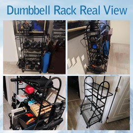 FULOOPHI Dumbbell Rack, 400LBS Weight Rack for Dumbbells Kettlebells, Adjustable Home Gym Storage for Yoga Mat&Ball Foam, All in One Workout Equipment Storag for Yoga Studio Home