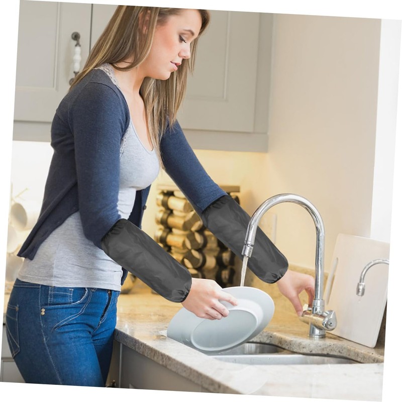 WOONEKY 2 Pairs Arm Protective Sleeves Oilproof Dishwashing Forearm Protectors