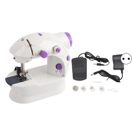 Mini Sewing Machine Bobbin Threader Pedal Adapter Handheld Mini Electric Sewing Machine for DIY Handbags Curtains EU Plug 220V