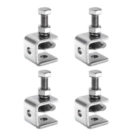 sourcing map 4pcs 304 Stainless Steel C Clamps 0.79" (20mm) Wide Jaw Opening Wood Clamps Metal U Beam Clamp for Woodworking Welding Building Household Mounting