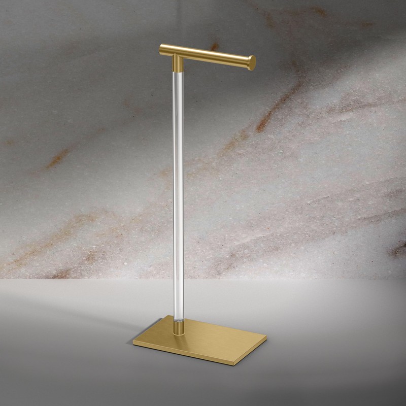 Gatco 1331B Modern Rectangle Base Freestanding Toilet Paper Holder 22.25"