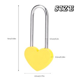 VeYocilk 3.5" 50mm Love Lock Heart Padlock,Yellow Single Heart Wish Lock for Lovers Wedding,Valentines,Anniversary,Travel, Valentines Day, Bridge(NO Key)