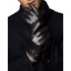 YISEVEN Men's Winter Cashmere Lined Touchscreen Lambskin Leather Gloves, Black
