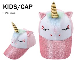 D.O.T Girls Unicorn Baseball Cap Kids Cute Adjustable Snapback Summer Sport Trucket Hat for Ages 2-8 Years (Unicorn 2)