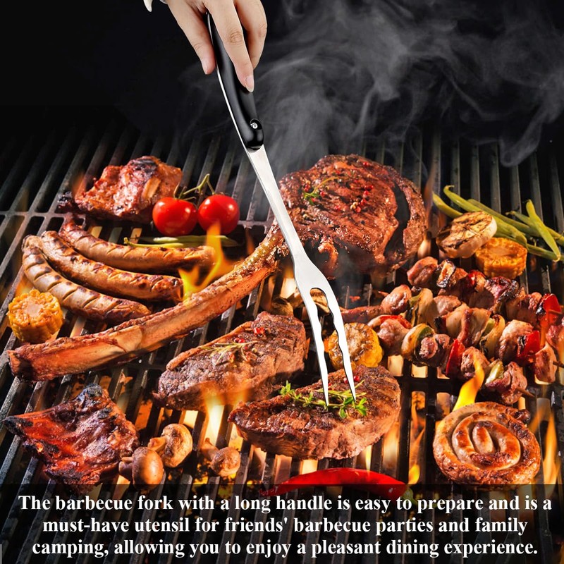 ReaNea Meat Fork, Heavy Duty Stainless Steel Carving Cooking Fork,