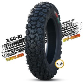 3.50-10 Tire 3.50 10 Inch Tubeless Tire 3.50-10 Offroad Snow Knobby Tire for Front/Rear Replacement Spare Accessory Fits on 10 Inch 58J 8 P.R.