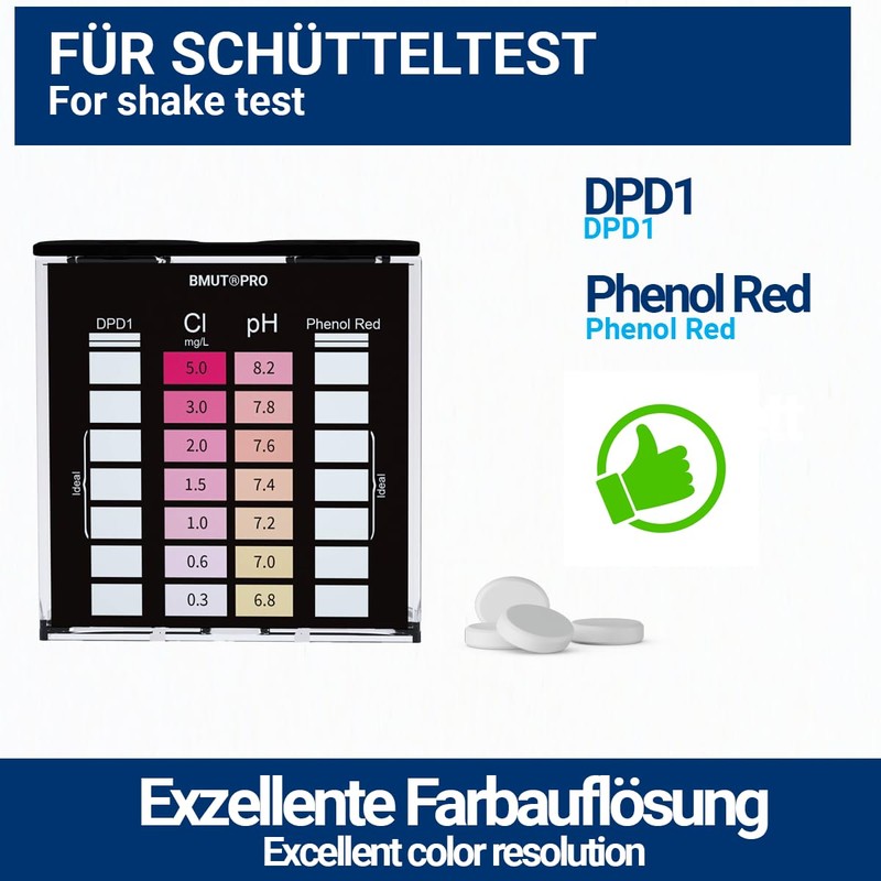 Pool Tester pH and Chlorine 2-in-1 Water Tester Shake Test