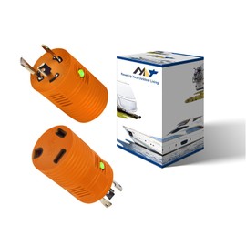 NAT Generator RV 30 Amp Adapter Twist Lock L5-30P to TT-30R Female-Heavy Duty Construction with LED Indicator for Camper Motorhome Trailer, (NL530PTT30RAD)