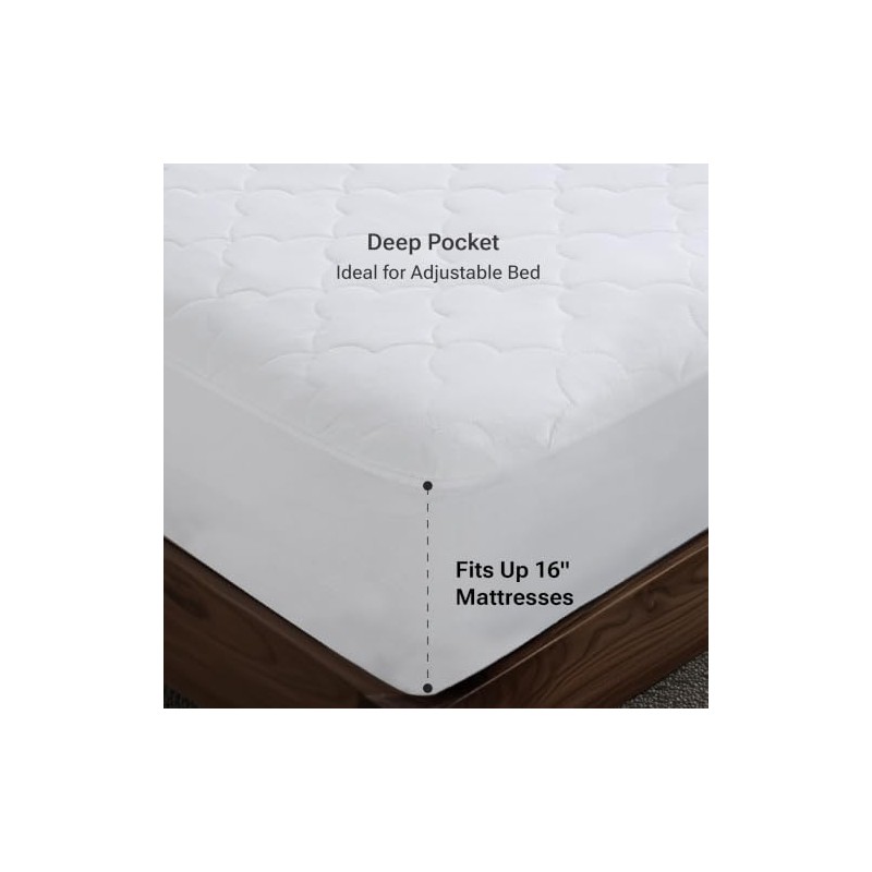SLEEP PHILOSOPHY BASI16-0329 Mattress Pad, White