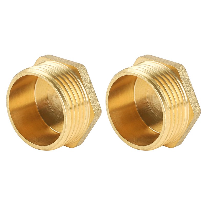 YEAUPE PRO Messing Blindstopfen, Außengewinde Dichtkappe G1"(Ø 32,5mm), mit PTFE