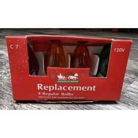 Christmas Avenue Vintage C7 Christmas Replacement Light  Bulbs Multicolor Set Of 4